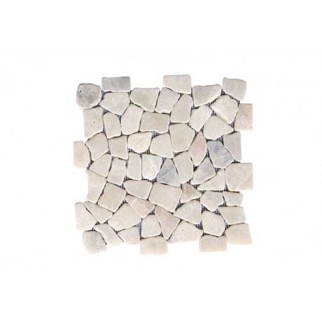 IRREGULAR NATURAL STONE MOSAIC MOS-103 WHITE 30x30cm.