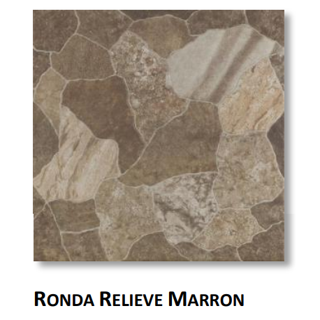 RONDA RELIEVE MARRON MATE 45x45cm, COM